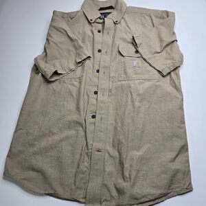 Carhartt Tan Short Sleeve Button-Up Shirt‎